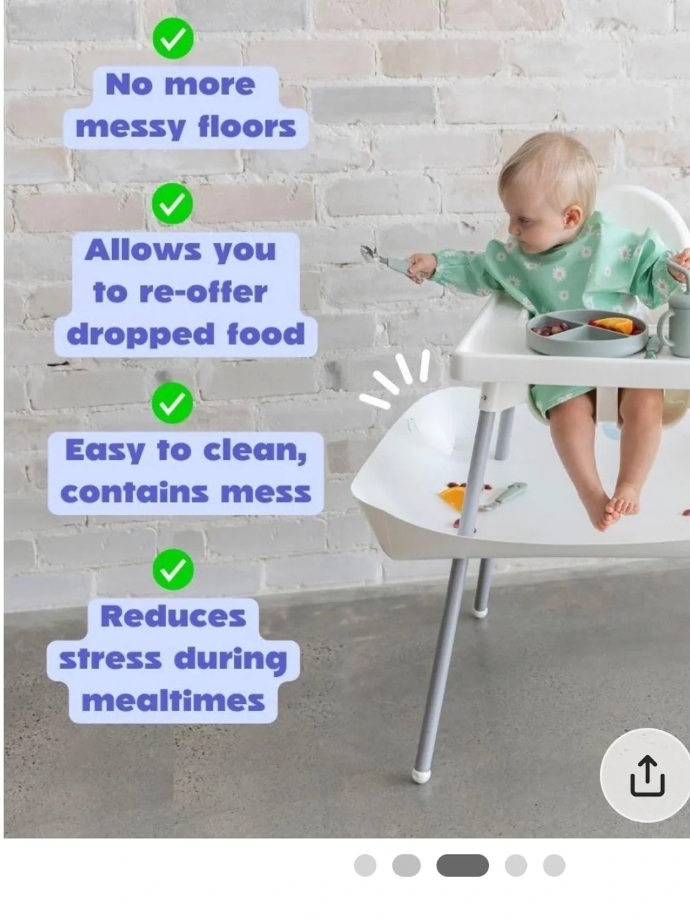 Kids high chair accessory label